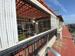 Intalacion de redes seguridad para gatos ático Avenida del cid