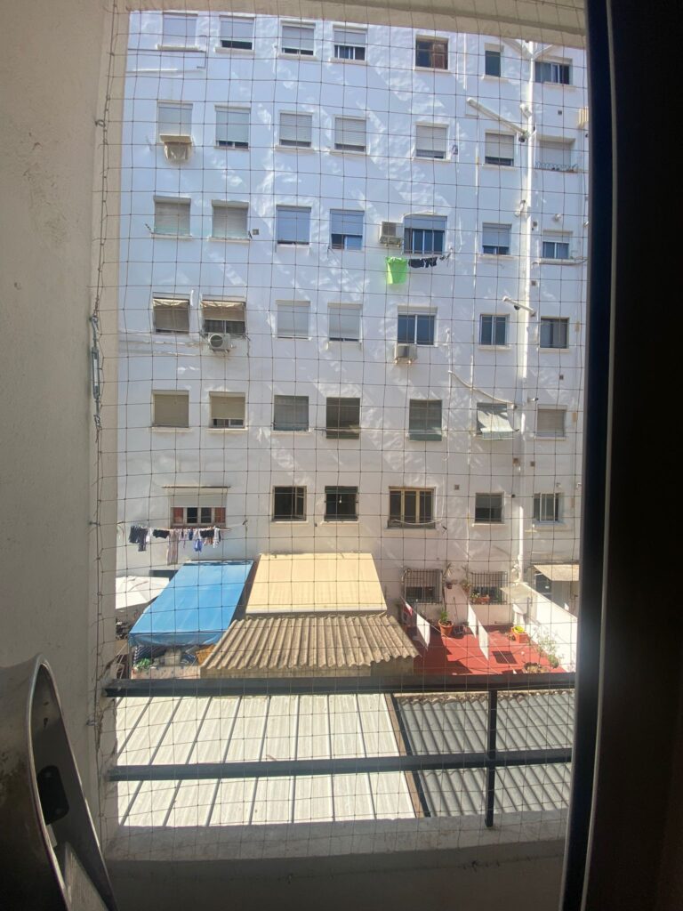 Nueva instalación de redes de seguridad para gatos en el centro de Valencia