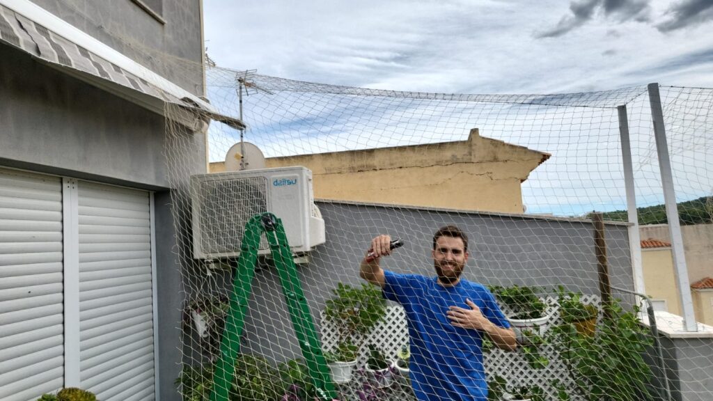 Red de seguridad cerramiento completo en ático de Castellón
